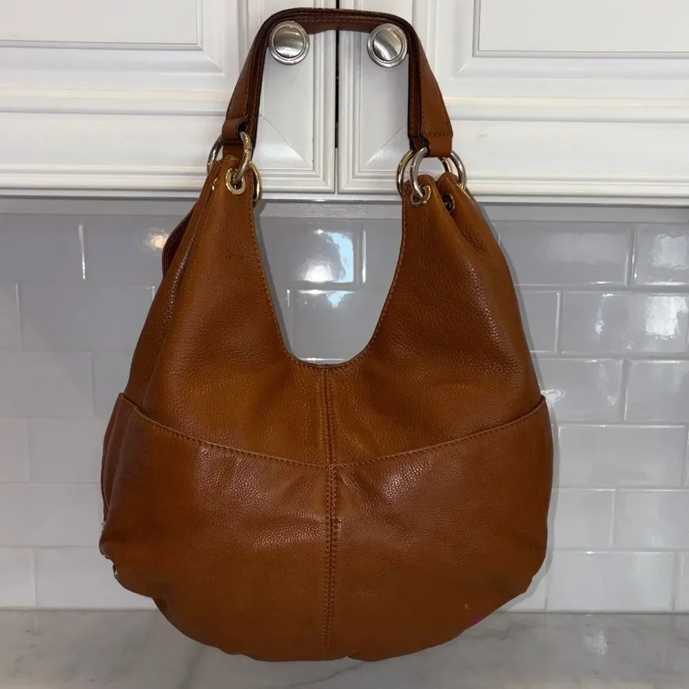 Michael Kors Bag Purse Handbag Leather Layton Pebbled Hobo Shoulder Pocketbook